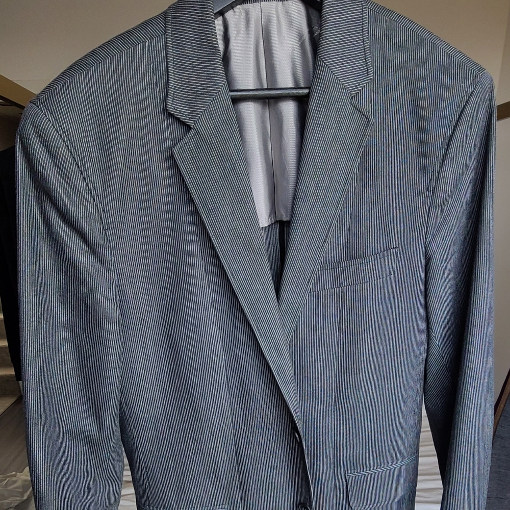 Mattarazi Uomo Gray Pinstripe Wool Blazer Mens 40
